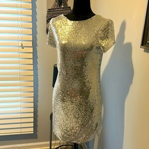 Never worn silver size small cocktail dress